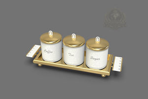 Juego de Vajilla de Lujo Ecológico Personalizado, Bandeja de Metal Dorado para Servir Café, Té y Azúcar, Regalo Hecho a Mano - Product Image 6