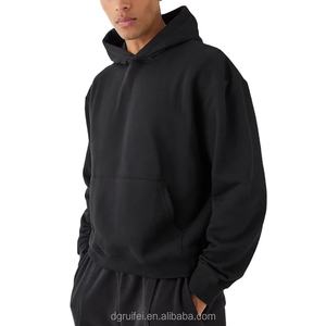 Personalizado bordado Puff impresión poliéster forro polar de gran tamaño Boxy recortada hombres Sudadera con capucha - Product Image 5