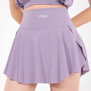 Ensemble short deux pièces décontracté pour femme, personnalisé OEM, motif uni, taille haute, athlétique, antidérapant, séchage rapide, 100 % coton pour l'été - Product Image 5