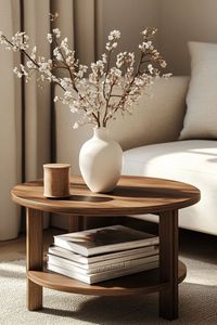 Farmhouse Wooden Coffee Table For Living Room With Rustic Style Natural Texture And Strong Wooden <b>Legs</b> - Product Image 4