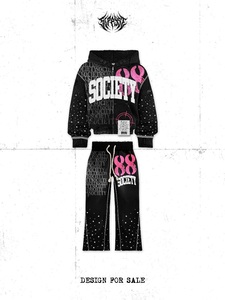 Conjunto de Sudadera con Capucha TIGERZ Society 88, Estampado por Sublimación, Unisex, Estilo Urbano, Diseño con Cremallera Extra Grande, Tejido de Poliéster para Otoño - Product Image 2