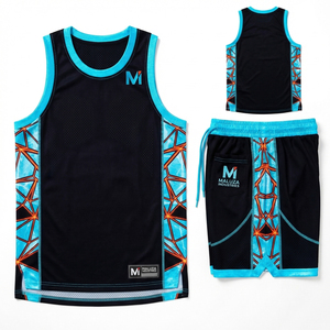 ชุดยูนิฟอร์มบาสเก็ตบอลแบบซับลิเมชั่นเต็มตัว ระบายอากาศได้ดี ซับเหงื่อ แห้งเร็ว เสื้อและกางเกงขาสั้นสำหรับฝึกซ้อม แบบยูนิเซ็กซ์ พิมพ์ลาย - Product Image 6