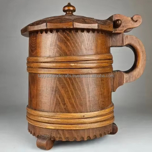 Mug à café en bois à forte demande avec couvercle Parfait par Tayyab Handicraft - Product Image 1