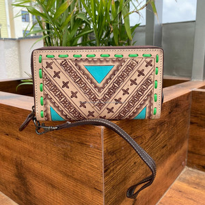 Embrayage Offre Spéciale usiné à la main sculpture coque de téléphone élégant en cuir véritable nouveau Design bracelet portefeuille multi-utilisations portefeuilles occidentaux - Product Image 2