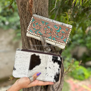 คลัทช์หนังขนเฟอร์เครื่องมือสีสำหรับผู้หญิงใหม่สไตล์ตะวันตกกระเป๋าเงินหนังเครื่องมือขายดีกระเป๋าสตางค์ที่ไม่ซ้ำใคร - Product Image 4