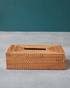 Caja Organizadora Rectangular de Ratán Multiusos Más Vendida, Diseño Tallado de Tejido Natural para Dormitorio, Oficina, Baño, Almacenamiento de Joyas - Product Image 3