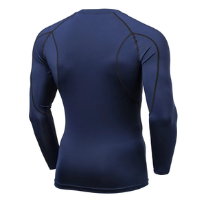 T-shirt de compression à manches longues pour homme, respirant, anti-humidité, en tissu extensible, pour la gym, avec logo personnalisé, vente en gros, vêtements de sport - Product Image 4