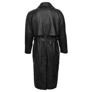Abrigo de Cuero Napa de Primera Calidad para Hombre, Estilo Clásico Cruzado con Cinturón, Fabricante Mayorista OEM - Product Image 3