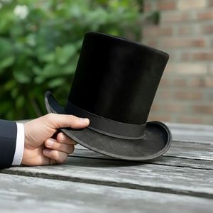 Sombrero de Copa Negro Clásico Hecho a Mano, Estilo Victoriano, para Cosplay, Steampunk, Vaquero del Oeste, Proveedor OEM, Venta al Por Mayor - Product Image 5