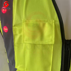 LED Flash Safety Vest Reflective High Visibility Warning Waistcoat Polyester Workwear for Road <b>Running</b> Traffic Use - Product Image 5