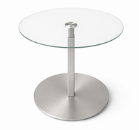 Table basse ronde moderne avec plateau en verre trempé et base en métal, meuble de salon minimaliste, facile à nettoyer