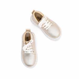 Chaussures longues formelles mi-mollet dorées pour fille KD8078 - Product Image 1