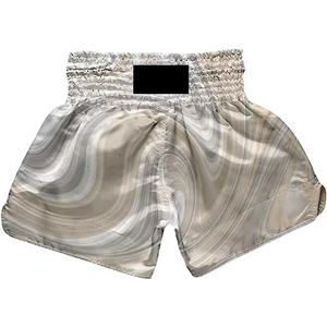 Shorts MMA Marbrés Blancs et Verts pour Femmes – Respirants, Teints en Pièce, Séchage Rapide, Polyester/Nylon, Coupe Classique, Vêtements d'Arts Martiaux Mixtes - Product Image 3