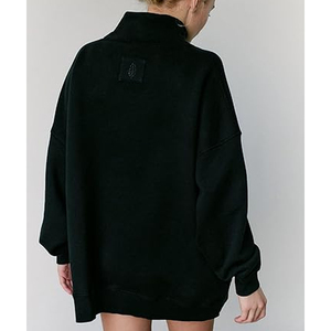 High Quality Autumn/Winter Women's Oversized Sweatshirt Stylish Streetwear Design Heavy Fleece 100% Cotton Mock Neck Custom - Product Image 3