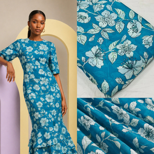 Tela estampada, tela de poliéster, tela de algodón, tela con estampado digital para vestidos, tela para prendas de vestir, venta al por mayor, exportación, suministro para compradores - Product Image 6