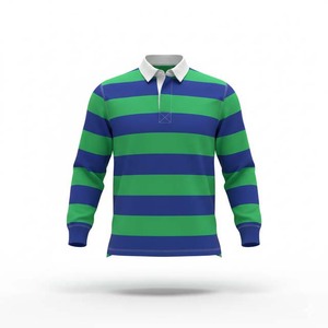 Maillot de rugby personnalisé respirant imprimé à manches longues pour hommes, chemises rayées de grande densité - Product Image 3