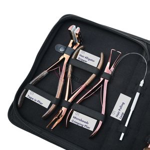 Kit d'outils pour extensions capillaires : Pince à micro-anneaux, Pince à sertir, Outil de pose de bandes adhésives, Extracteur de perles, Pince crocodile, Doigt de séparation - Product Image 3