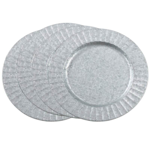 4 Platos de Presentación de Acero Inoxidable, Platos de Lujo para Cena Real, Bandejas Redondas de Acero Inoxidable para Servir, Hechos en India - Product Image 2