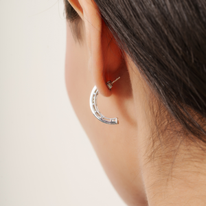 Minimalist High Quality 925 Sterling <b>Silver</b> 100% Authentic Princess Cut Peridot Gemstone C <b>Hoop</b> <b>Earring</b> For Women's - Product Image 4