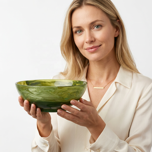Elegant Handmade Polished Epoxy Resin Classic Design Stackable Dishwasher Safe Serving Bowl <b>Food</b> Grade Eco-Friendly Handmade - Product Image 1