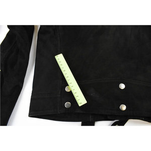 Women’s Genuine <b>Suede</b> Leather Biker <b>Jacket</b> Black Motorcycle <b>Jacket</b> with Belted Waist and Silver Hardware Slim Fit - Product Image 5