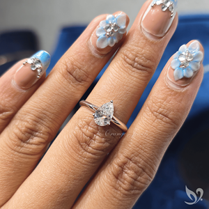 Anillo de Compromiso Clásico y Moderno con Corte de Pera, 1 CT, Diamante Cultivado en Laboratorio con Certificado IGI, Solitario de Dos Piezas en Oro de 10K, para Regalo de Aniversario - Product Image 5
