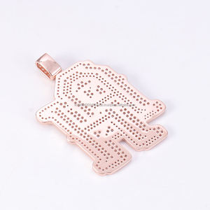 Colgante de Lujo Personalizado con Inicial PH, Diamante Moissanita, Plata de Ley 925, Tono Oro Rosa, Accesorio de Destaque para Importadores - Product Image 2