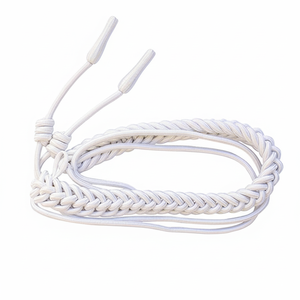Aiguillettes de service personnalisées OEM en viscose blanche pour uniforme d'officier avec cordons dorés - Product Image 1
