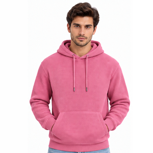 Mens Waffle Knit <b>Thermal</b> Hoodie Long Sleeve Casual Pullover Winter Streetwear Sports Custom Hooded Sweatshirt Wholesale Apparel - Product Image 4