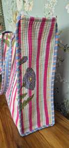 Sac fourre-tout classique bohème en coton pur, matelassé à la main, écologique, avec fermeture éclair, poches intérieures/extérieures, motifs floraux multiples - Product Image 4