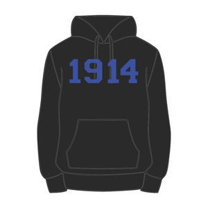 เสื้อฮู้ดสีดำปักลาย Phi Beta Sigma ปีก่อตั้ง 1914 ผลิตจากผ้าฝ้าย สำหรับสมาคมพี่น้องชาวกรีก  ปักลาย Divine Nine HBCU ตามสั่ง - Product Image 2