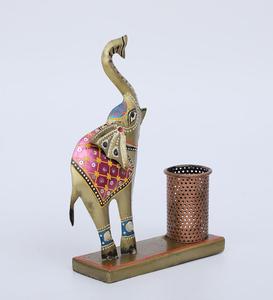 Handmade Indian <b>Elephant</b> Pen Holder for Desktop Decoration and Utility Arrangement Decor for Functional Spaces & Organized Desk - Product Image 5
