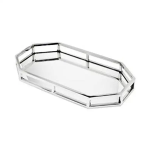 Plateau élégant en acier inoxydable, plateau de rangement décoratif pour la maison, arrivée directe d'usine pour votre maison, vente en gros disponible - Product Image 1