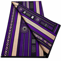 Kain Organza Katun 100% Sisir Cetak Batik Belanda 2026 Berkualitas Tinggi, Kain Afrika untuk Gaun, 6 Yard