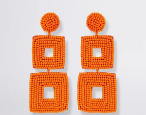 Boucles d'oreilles en perles brodées traditionnelles, bijoux ethniques de luxe pour les amateurs de mode indienne et coréenne - Product Image 1