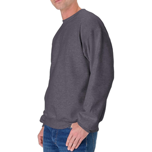เสื้อสเวตเชิ้ตคอกลมสีเทาเข้มสำหรับผู้ชาย ผ้าฝ้ายฟลีซ 100% ระบายอากาศได้ดี ทรงปกติ สีพื้น ผ้าถักสำหรับฤดูหนาว น้ำหนัก 360 กรัม เนื้อผ้าไหม - Product Image 3