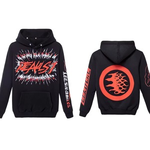 Sudadera con Capucha Negra Personalizada Reakyst, Ropa Urbana para Hombre, Diseño con Estampado Digital, Corte Holgado, 100% Algodón Jersey, Transpirable, Otoño - Product Image 1