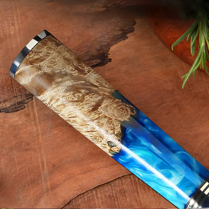 10-Piece Damascus Steel <b>Knife</b> <b>Set</b> 96-Layer Wooden Handle Blue Resin Inlay <b>Sharp</b> Chef <b>Knives</b> Ambidextrous Kitchen Cutlery - Product Image 4