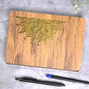 Elegante Diario/Cuaderno con Cubierta de Madera Reciclada Hecha a Mano de 6x8 Pulgadas, Cuadernos Reciclados con Papel Hecho a Mano - Product Image 2