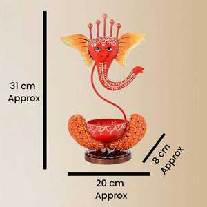 Portavelas Metálico Tradicional Indio para Colgar en la Pared, con Diseño de Ganesh Ji, para Decoración de la Sala de Pooja - Product Image 5