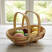 Panier en bois tressé moderne |   Panier de rangement ovale décoratif |   Panier à Aliments Multifonction Écologique pour la Maison et la Cuisine - Vente en Gros