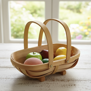 Panier en bois tressé moderne |   Panier de rangement ovale décoratif |   Panier à Aliments Multifonction Écologique pour la Maison et la Cuisine - Vente en Gros - Product Image 3