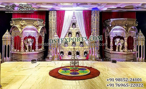 Grand White Theme Stage for Malaysian Weddings Canadian Wedding <b>Engagement</b> Party Stage <b>Decoration</b> Modern Wedding Shagun Stage UK - Product Image 2