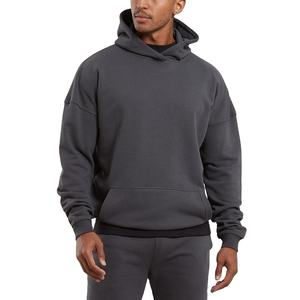 Custom Heavyweight Oversized 500 Gsm Hombres French Terry Blank Hoodie Drop Shoulder Boxy Streetwear para el invierno - Product Image 3