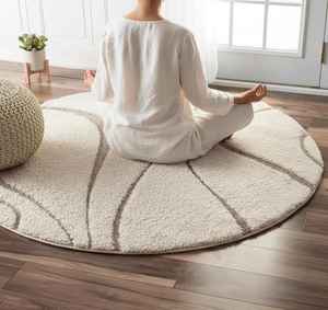 Alfombra Redonda de Microfibra Celestial Shaggy, Suave y Afelpada, Antideslizante, Resistente a las Manchas, Estilo Moderno, Decoración para Sala de Estar y Dormitorio - Product Image 2