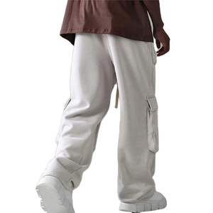 Pantalon de survêtement évasé baggy en coton éponge française pour hommes, pantalon de survêtement de haute qualité, avec logo personnalisé, taille, pantalon unique Streetwear - Product Image 4