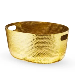 Cubeta de Hielo de Aluminio Premium Hecha a Mano para Enfriar Bebidas de Lujo, Decorativa para Vino con Diseño Floral - Product Image 1