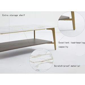 Rectangular Metal Frame Coffee Table for Living Room Open Space Center and <b>Side</b> Tables - Product Image 2