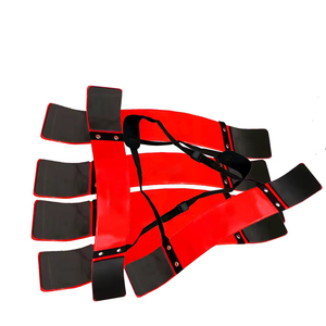 Cinturón Ajustable de PU para Bíceps, para Entrenamiento de Fuerza, Equipo de Fitness Universal, Rojo con Correas Negras, Logotipo Impreso - Product Image 6