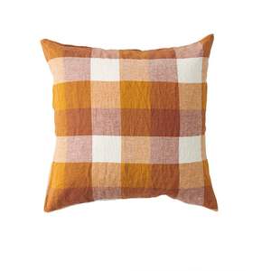 Handmade Luxury Square Check Pattern Linen Cushion <b>Cover</b> Pillow Case with Customizable Design <b>for</b> Home Decor - Product Image 1